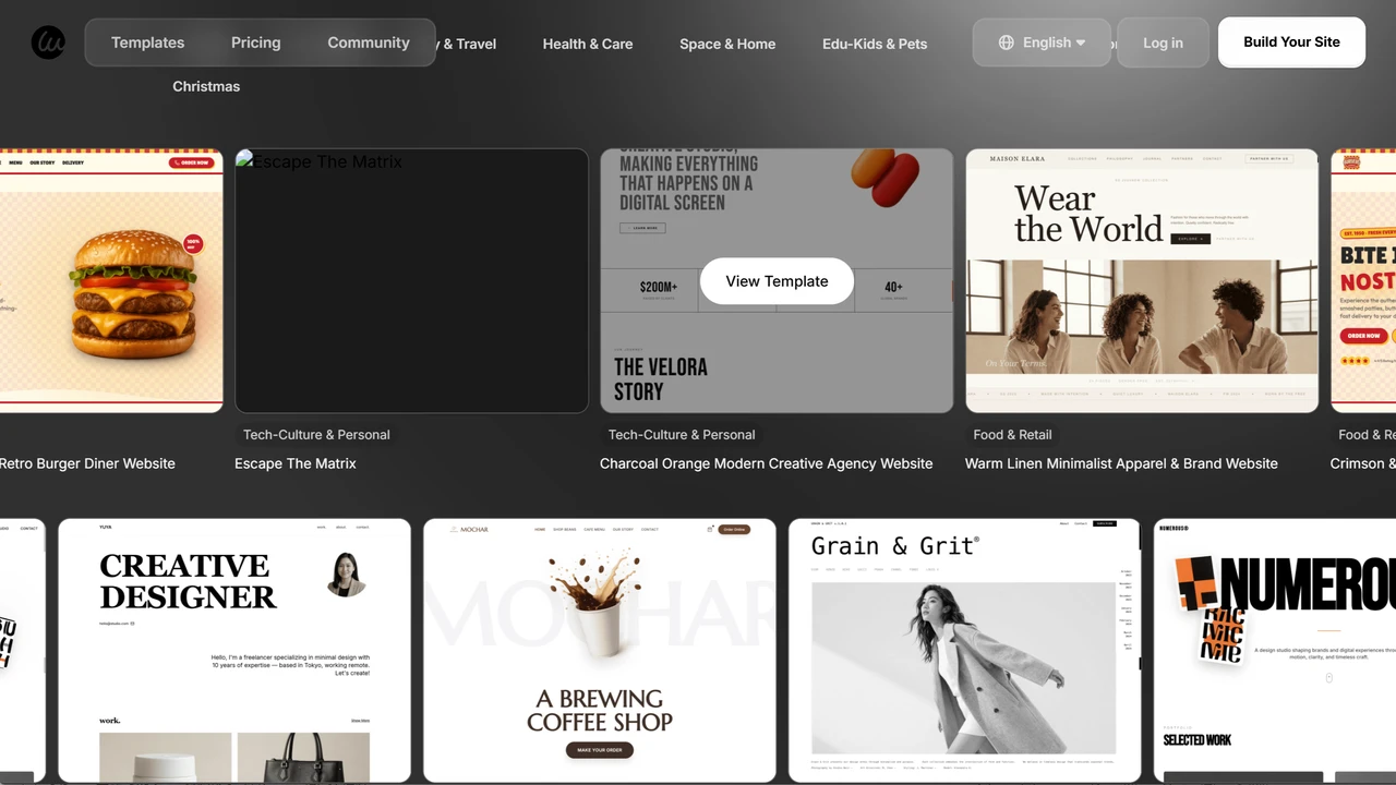Plenty of different types of website examples built on Wegic AI