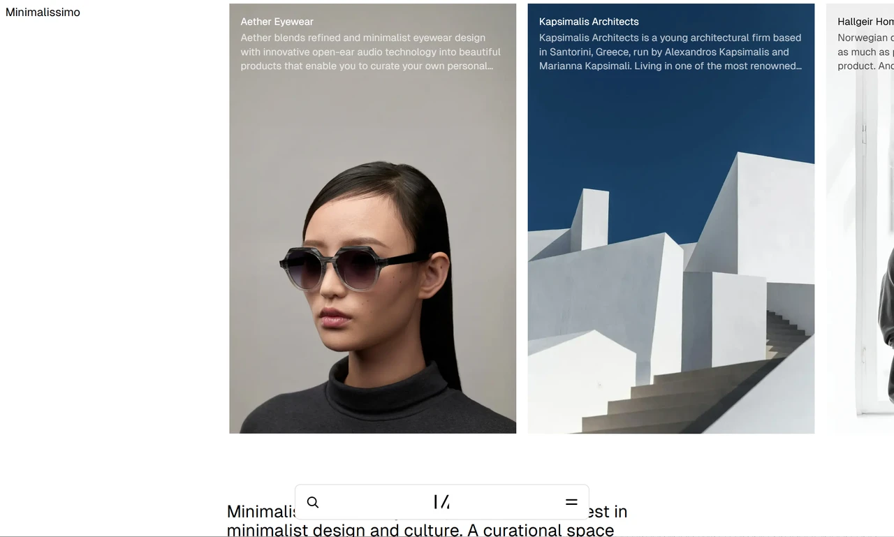 Homepage of Minimalissimo