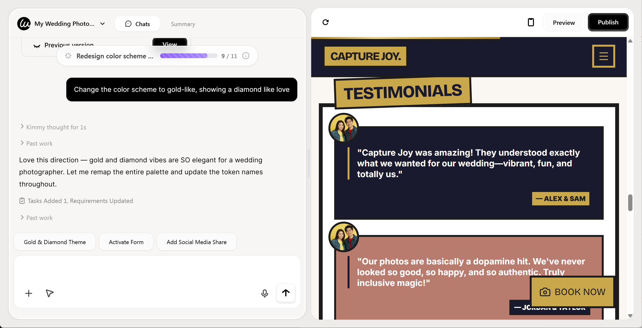 A IA Wegic está ajustando o design do site em tempo real com base em feedback conversacional A IA Wegic está ajustando o design do site em tempo real com base em feedback conversacional