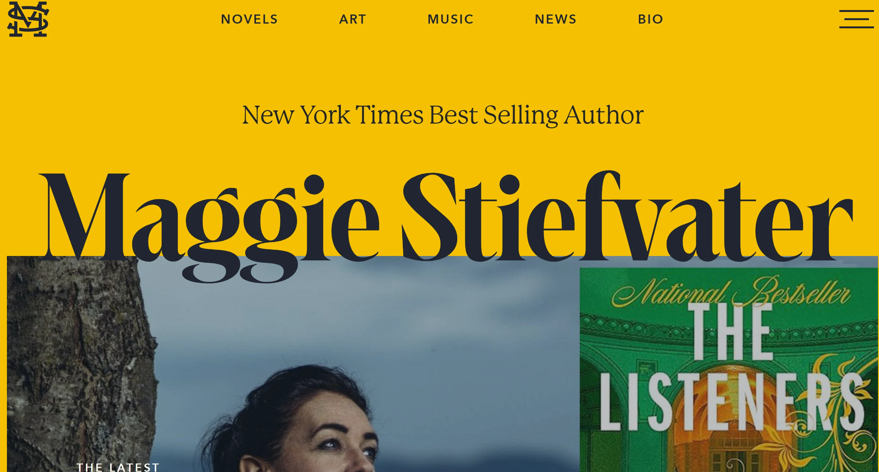 Homepage of author website - Maggie Stiefvater