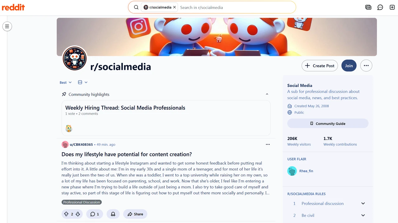 Subreddit socialmedia on forum website - Reddit Subreddit socialmedia on forum website - Reddit