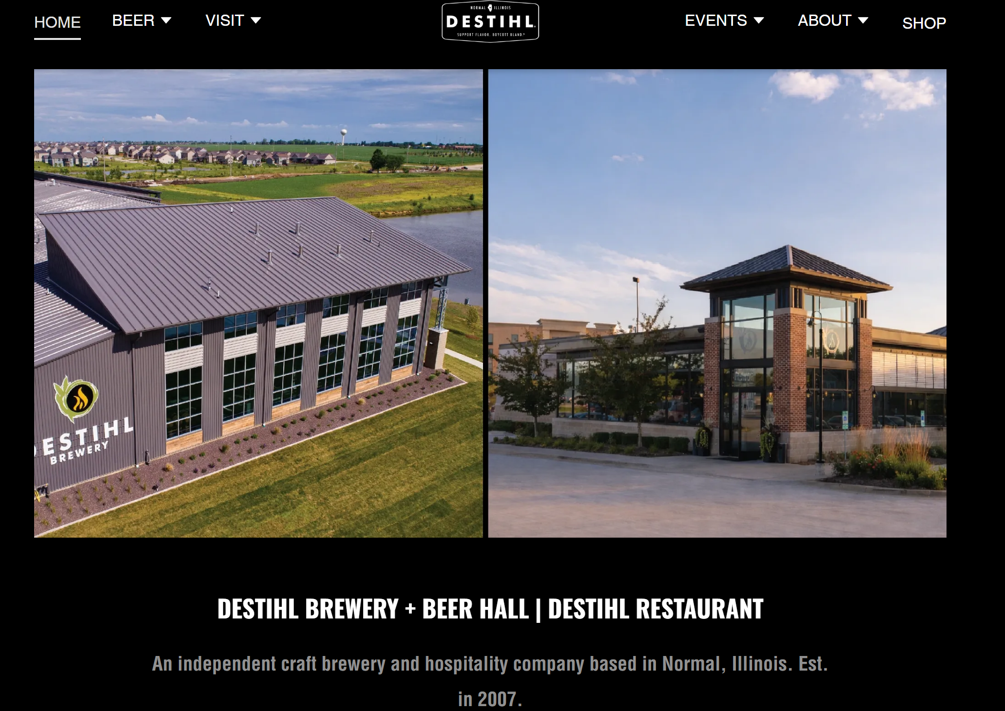 Página inicial da cervejaria DESTIHL Página inicial da cervejaria DESTIHL