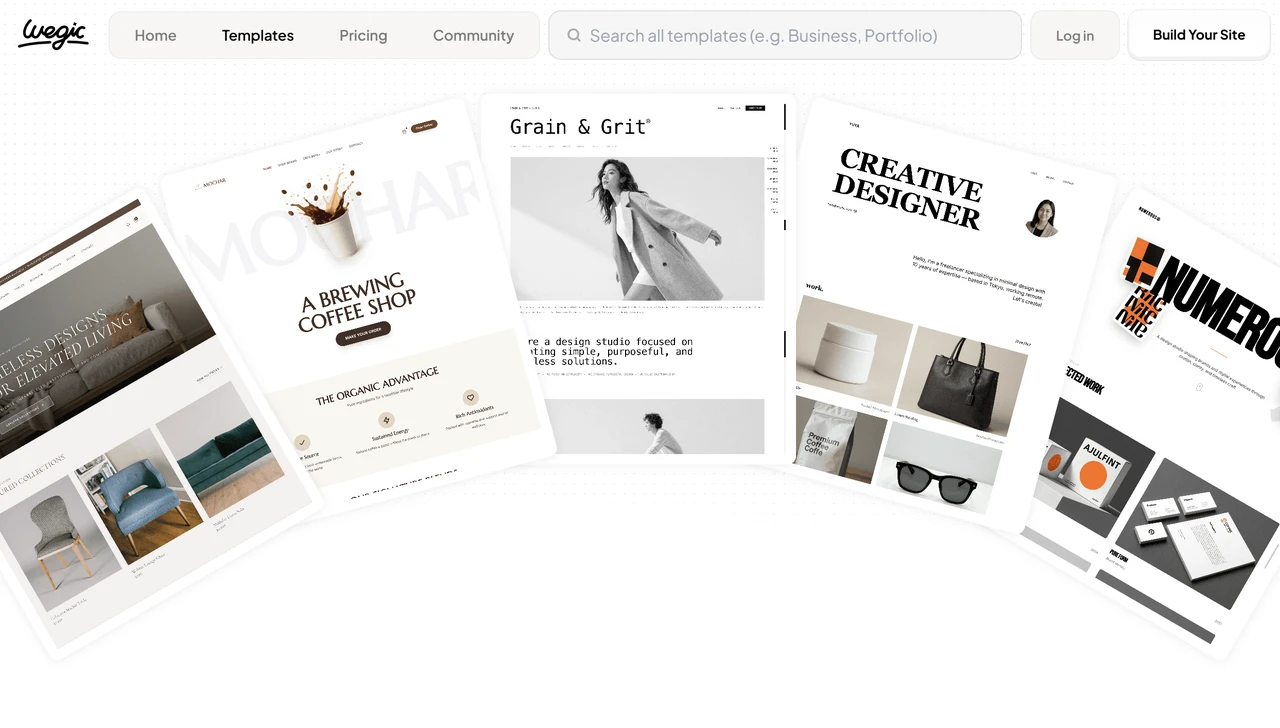 Landing page of Wegic Template Landing page of Wegic Template