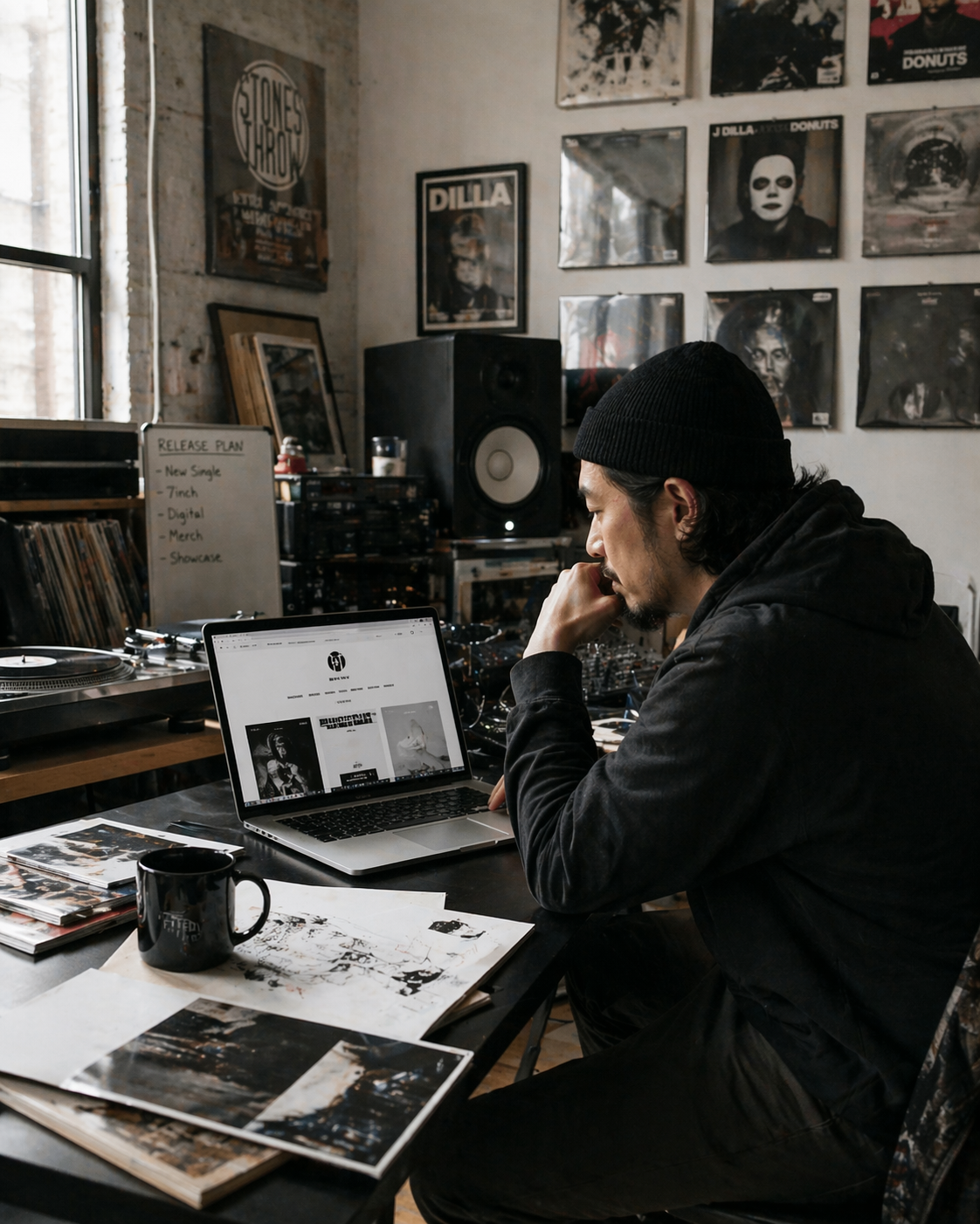 Dominic A., co-fondatore di un'etichetta di distribuzione indipendente a Brooklyn che ha lanciato il suo sito web di distribuzione di musica digitale con il costruttore di siti web AI di Wegic