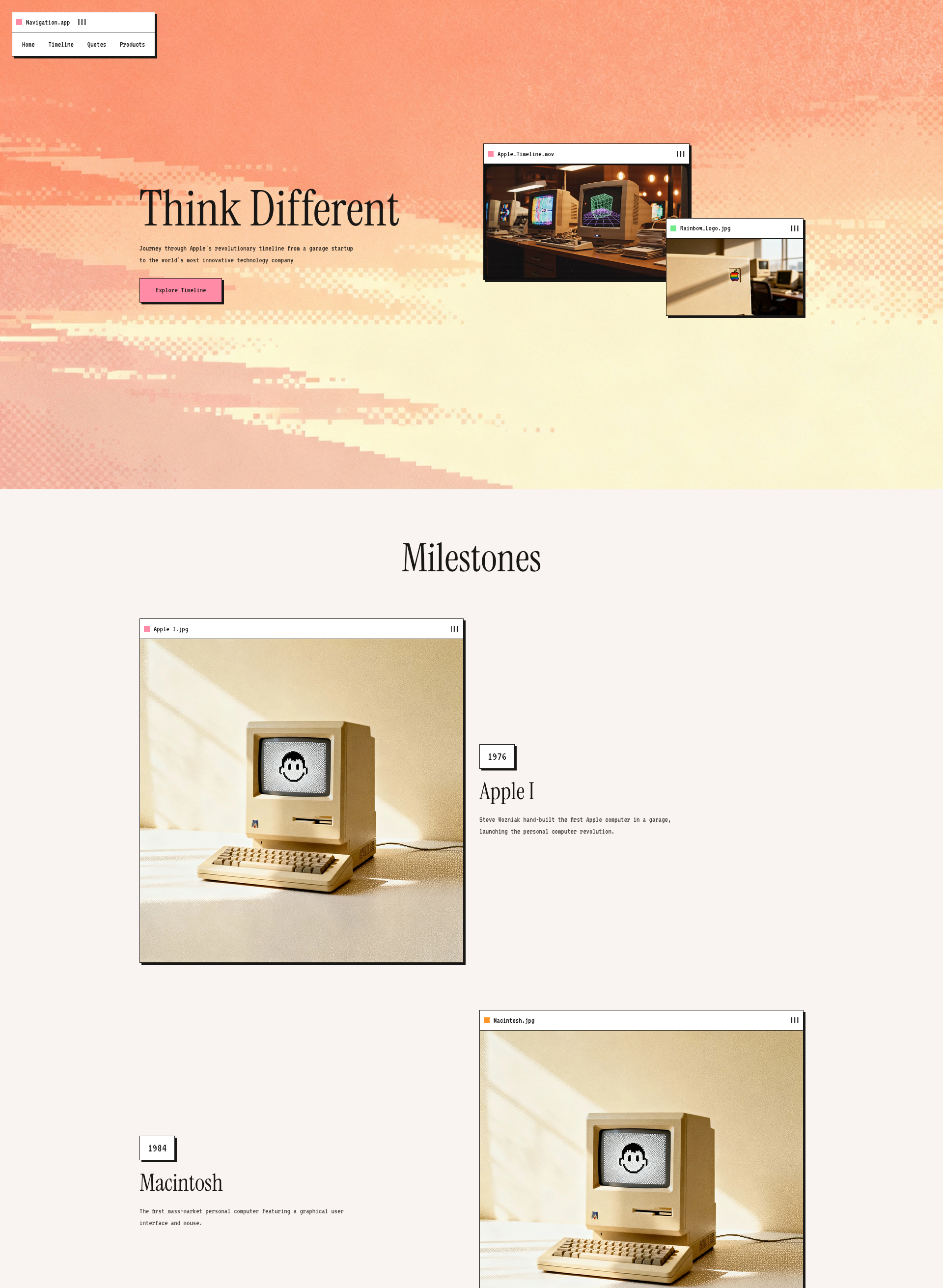 Apple Milestone Products Showcase
