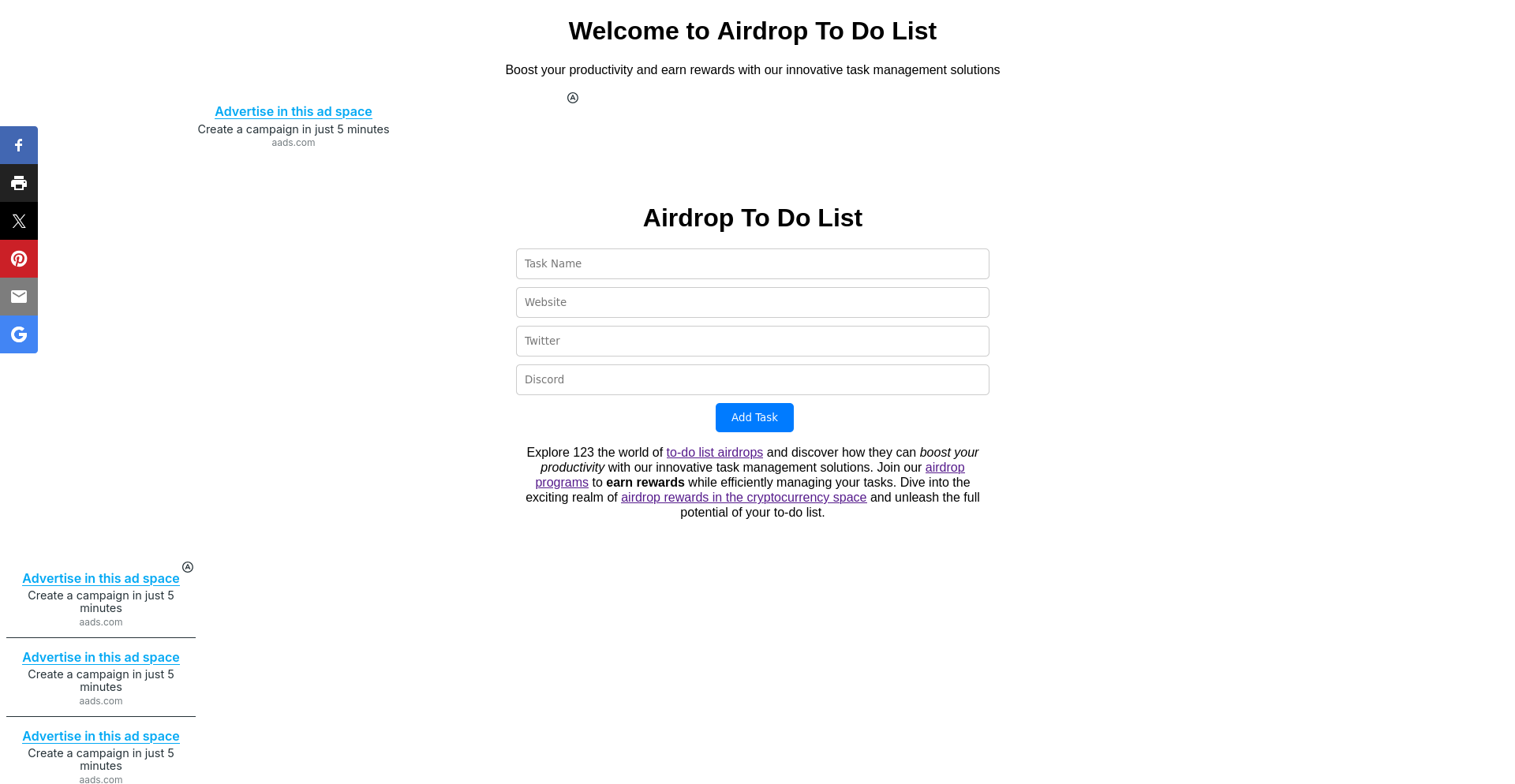 Airdrops To Do List