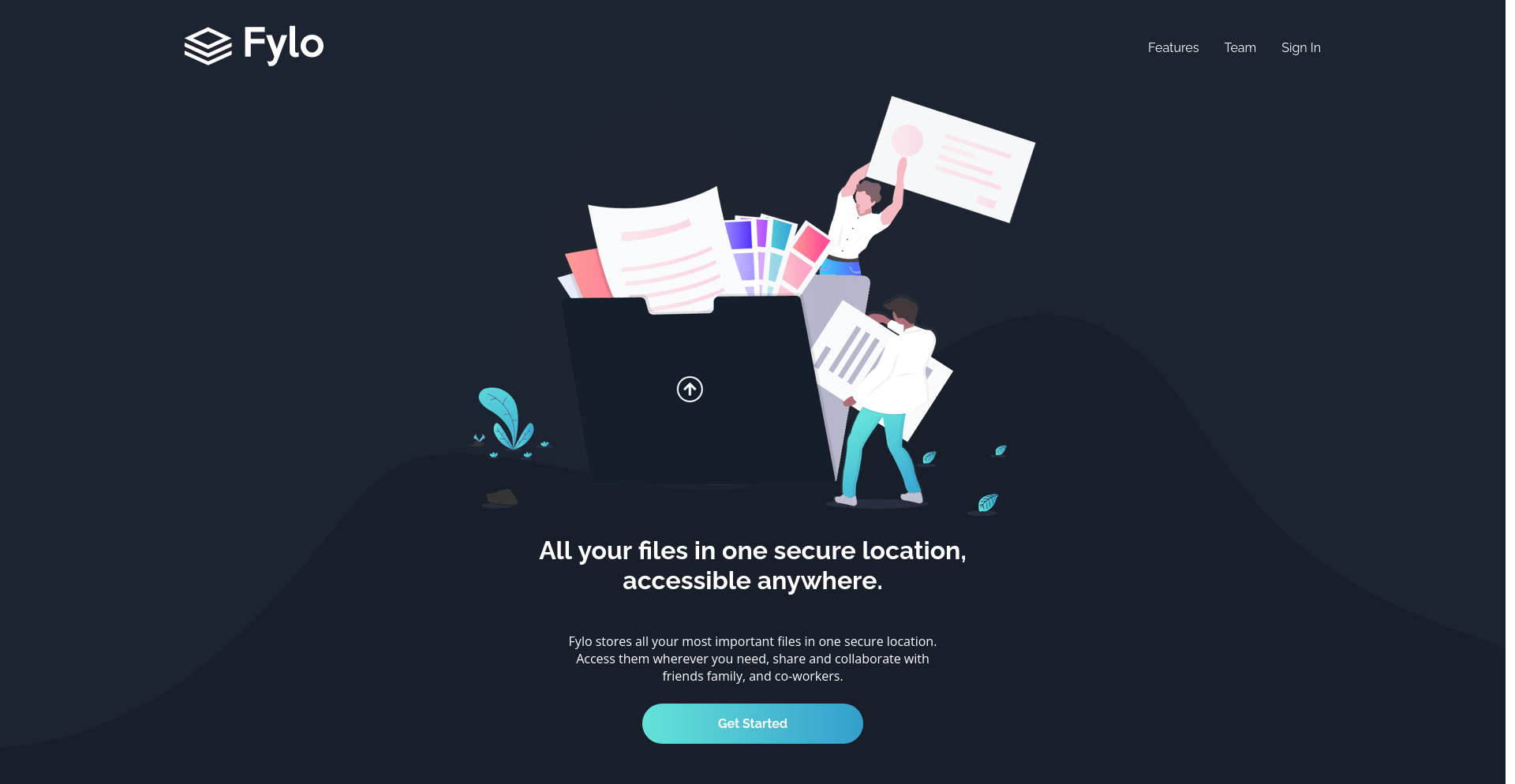 Fylo Dark Landing Page Teal