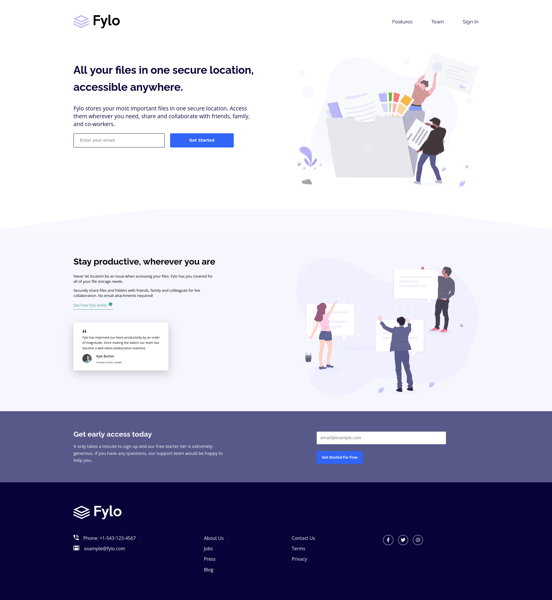 Fylo Landing Page With Two Column Layout Mast Git 5ac26c Obaryo