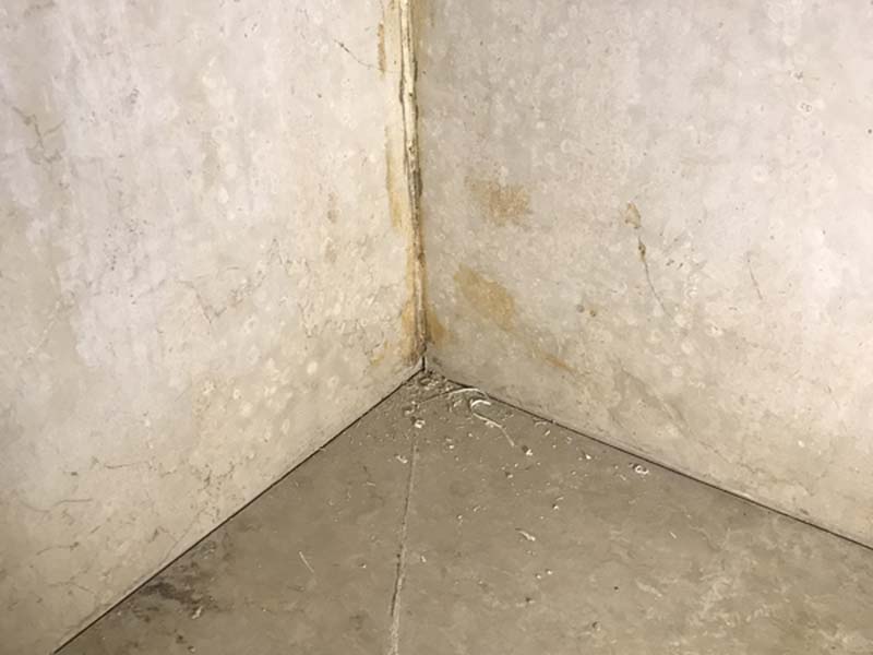 Bathroom Caulk before