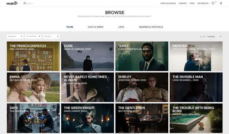 mubi homepage