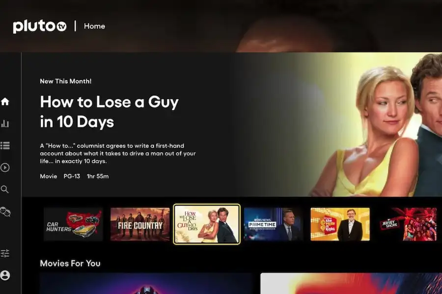 pluto tv homepage