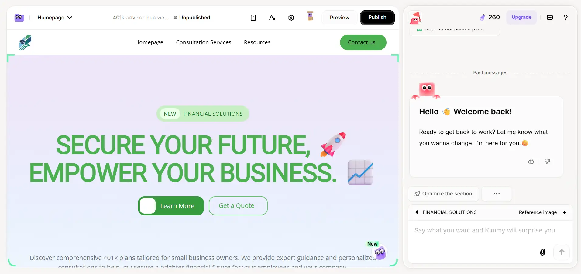 Modify the website