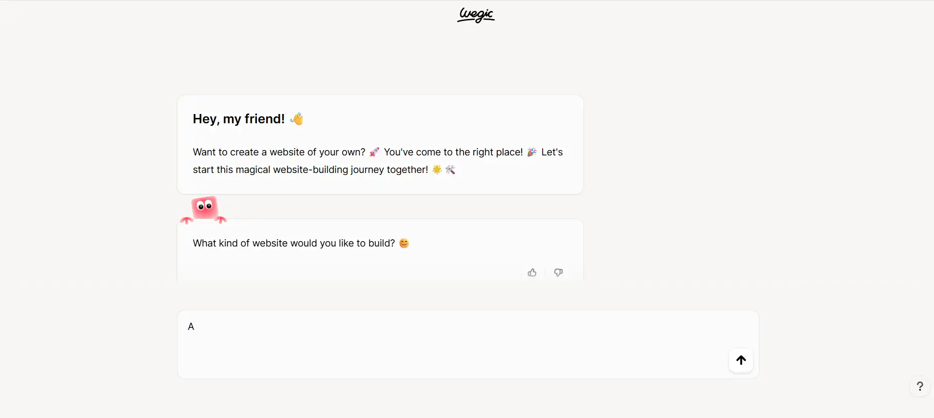 Build a website with Wegic
