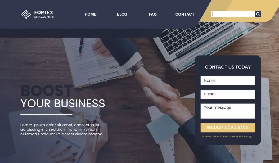 A business landing page template