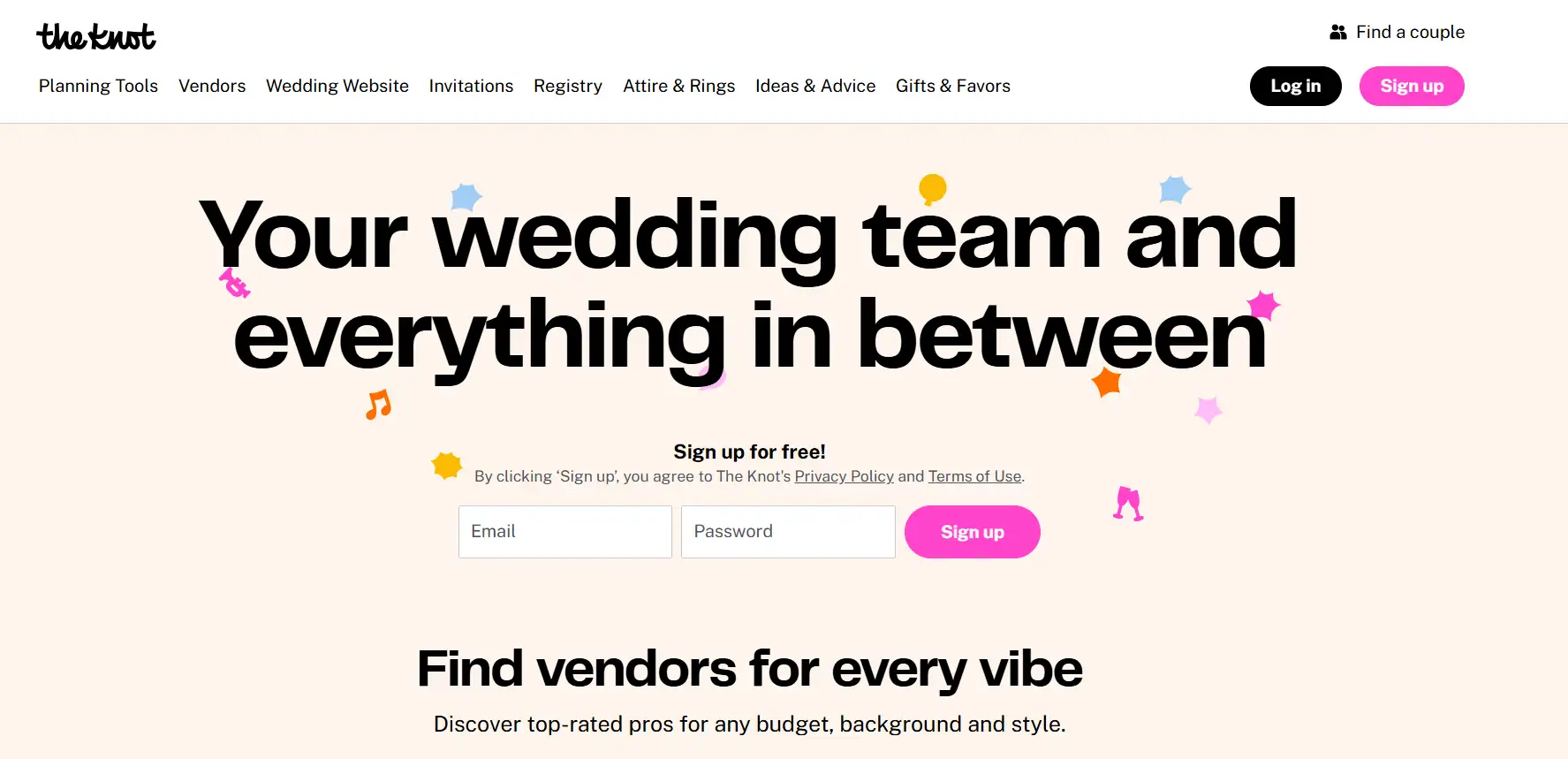 The knot homepage