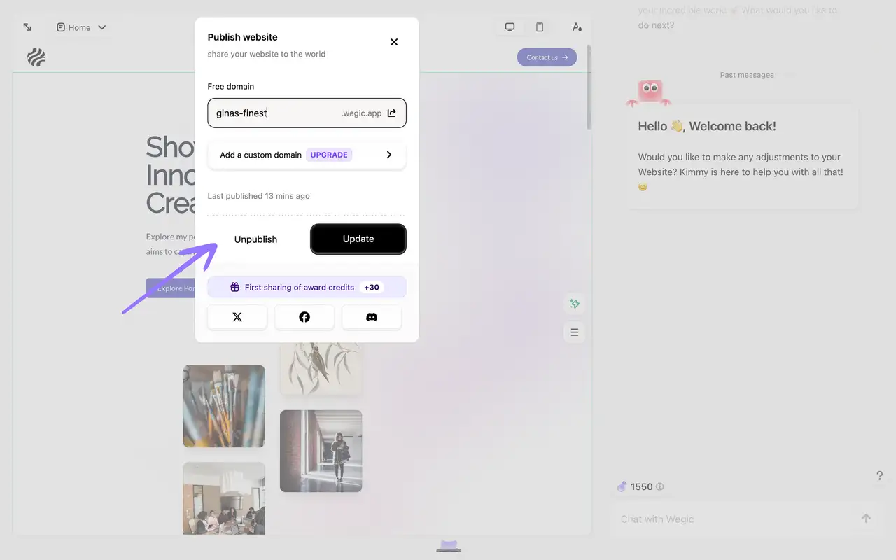 update the website