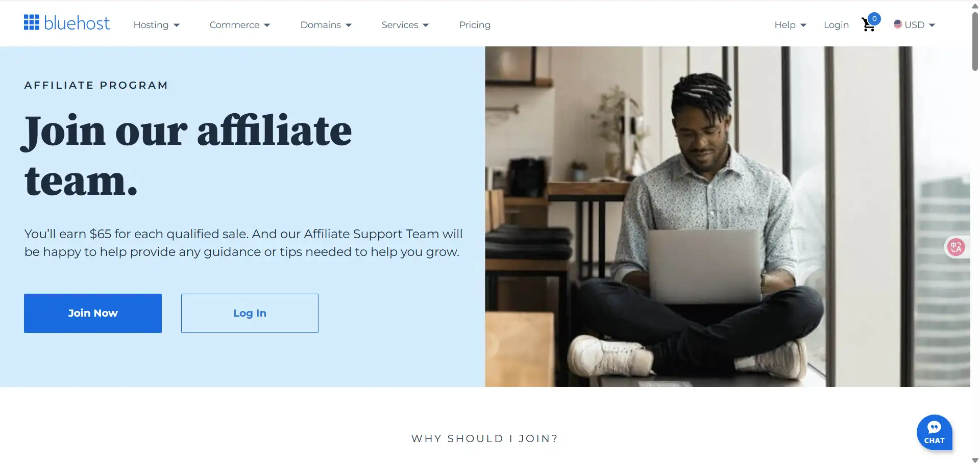 Bluehost Affiliate Program homepage