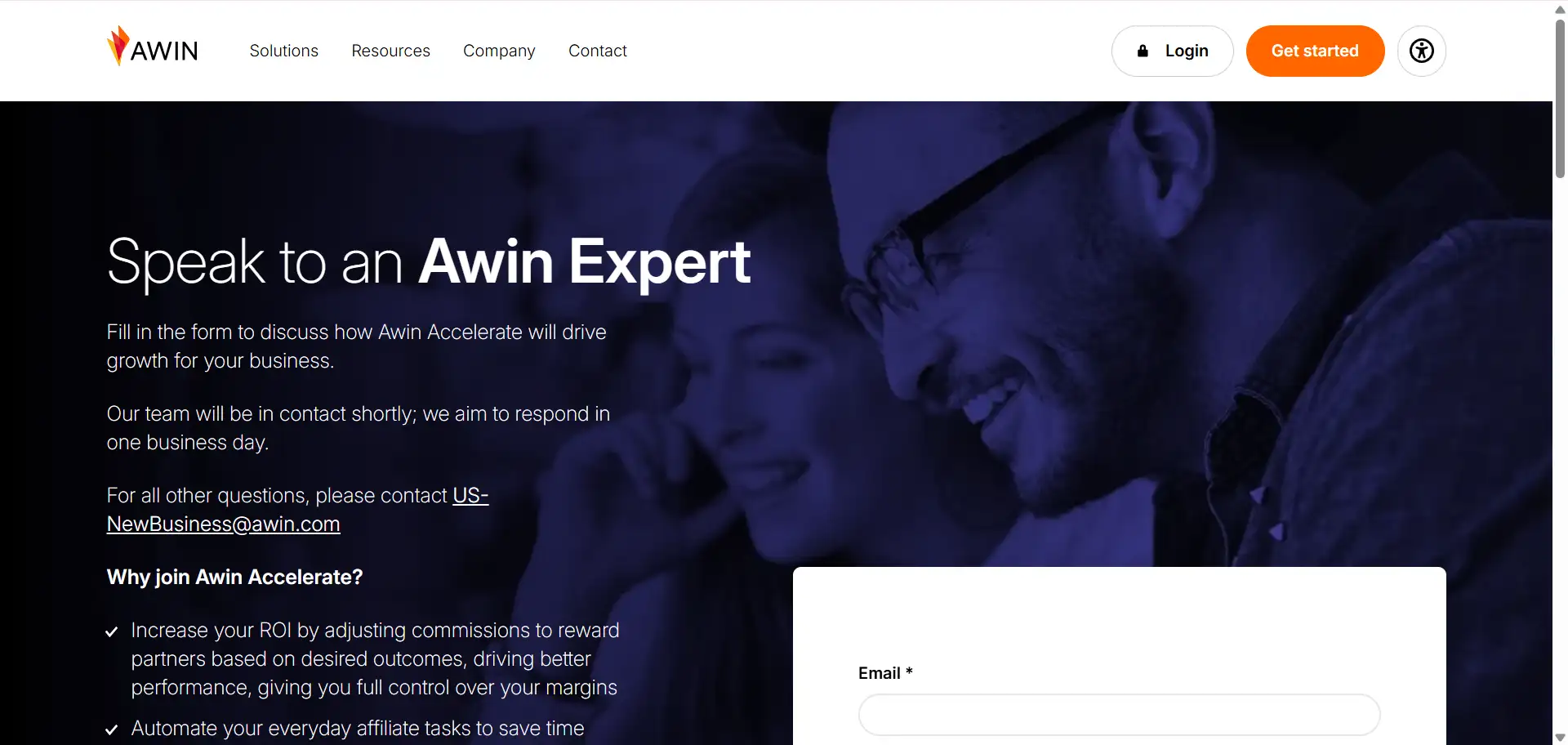 Awin homepage
