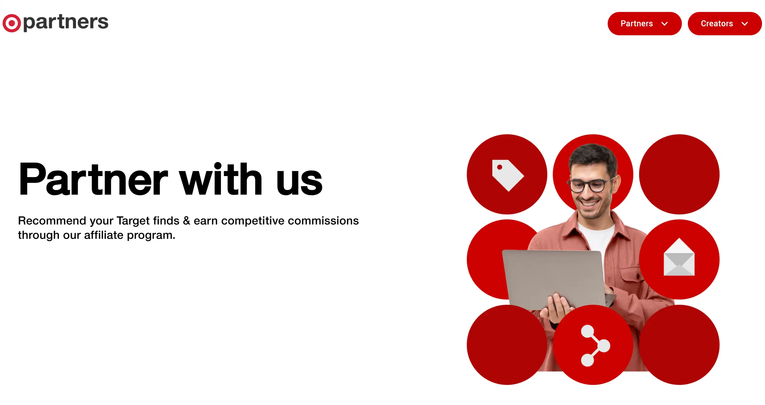 Homepage of the Target's affiliate marketing program