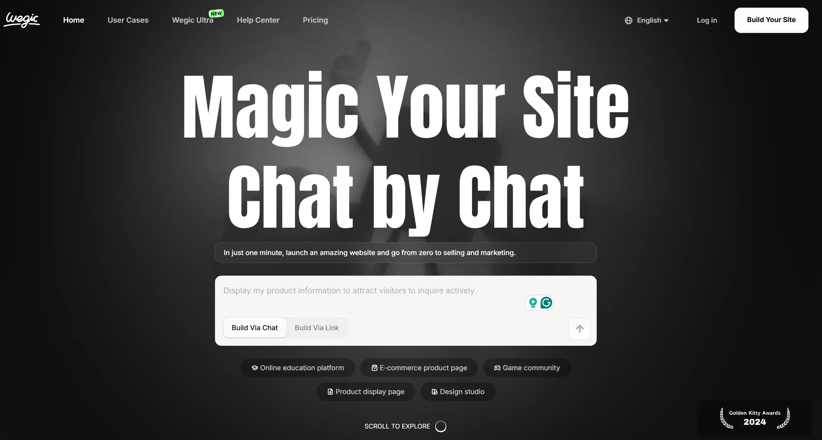 AI website builder - Wegic AI's homepage