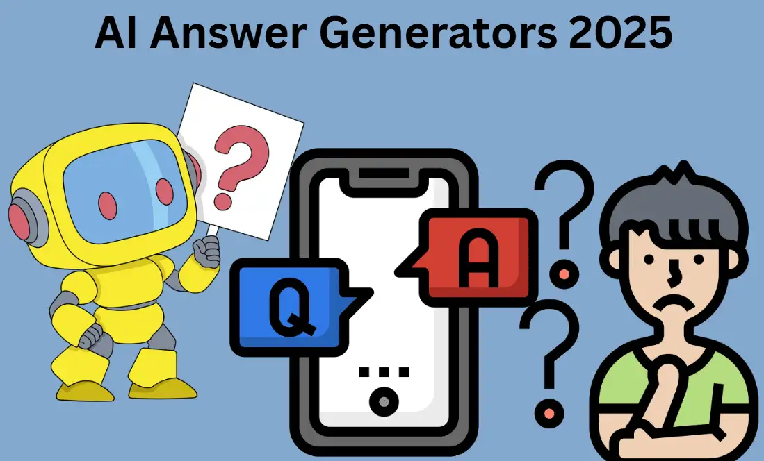 A man uses an AI answer generator to generate questions and answers