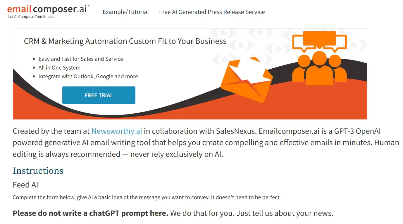EmailComposer.ai homepage