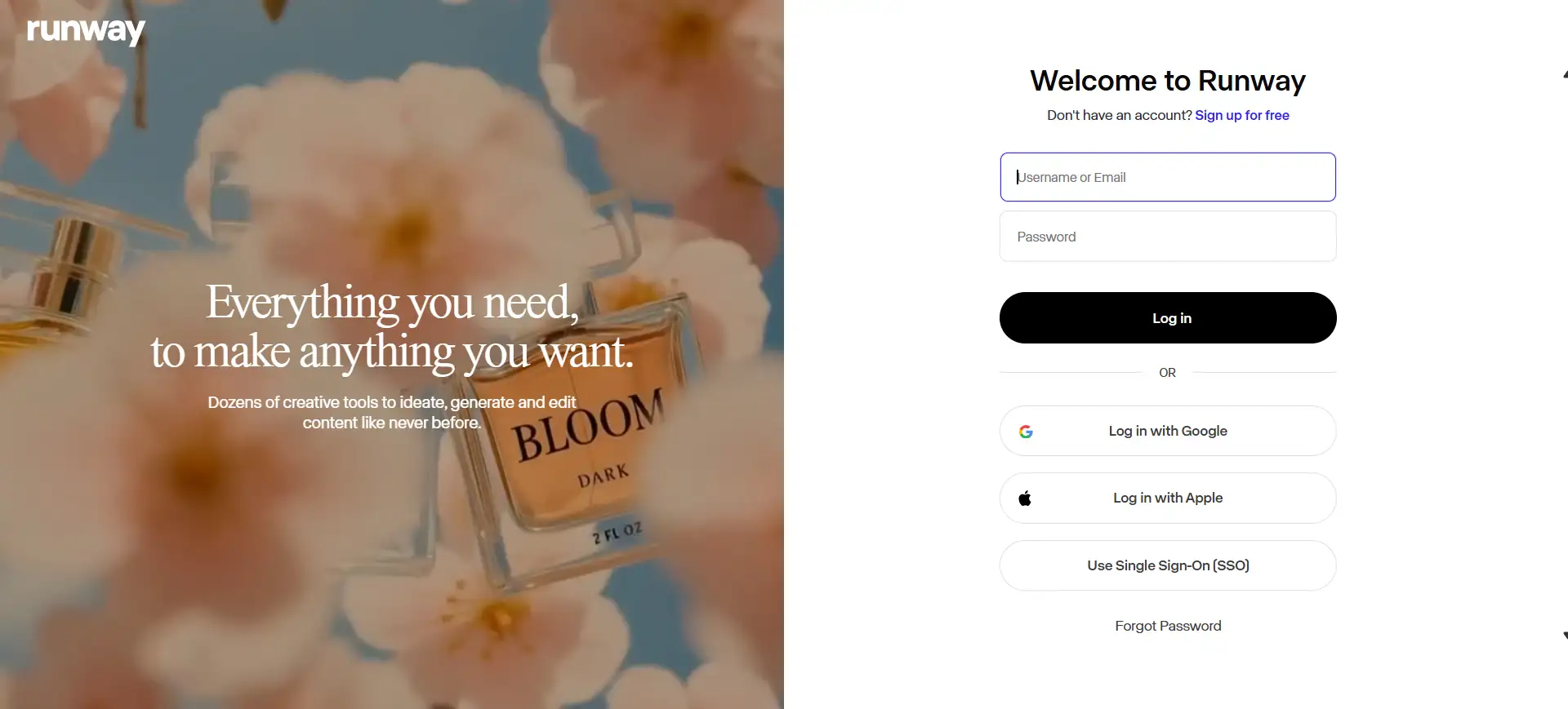 runway login page runway login page