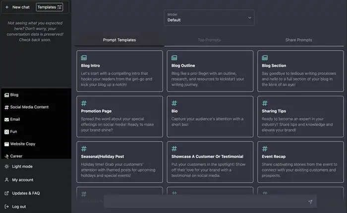 ChatGPT homepage