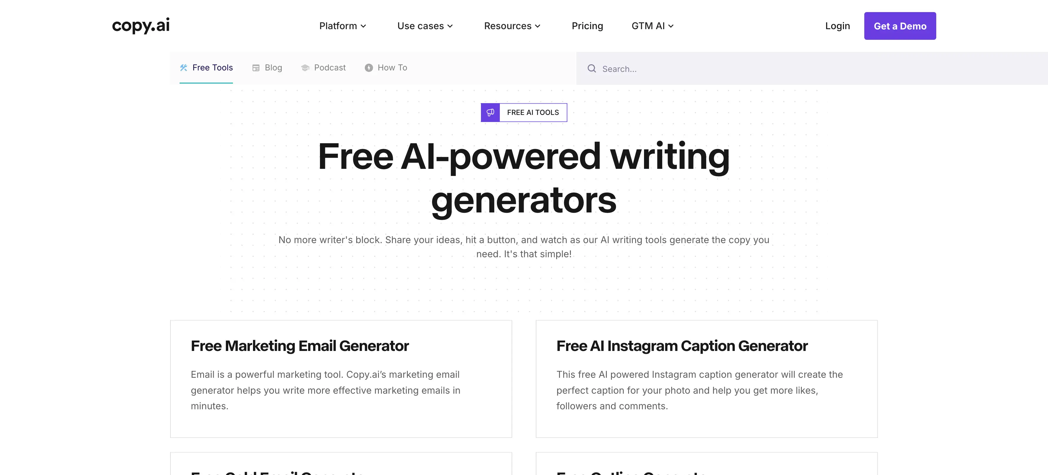 copy ai user friendly content generator