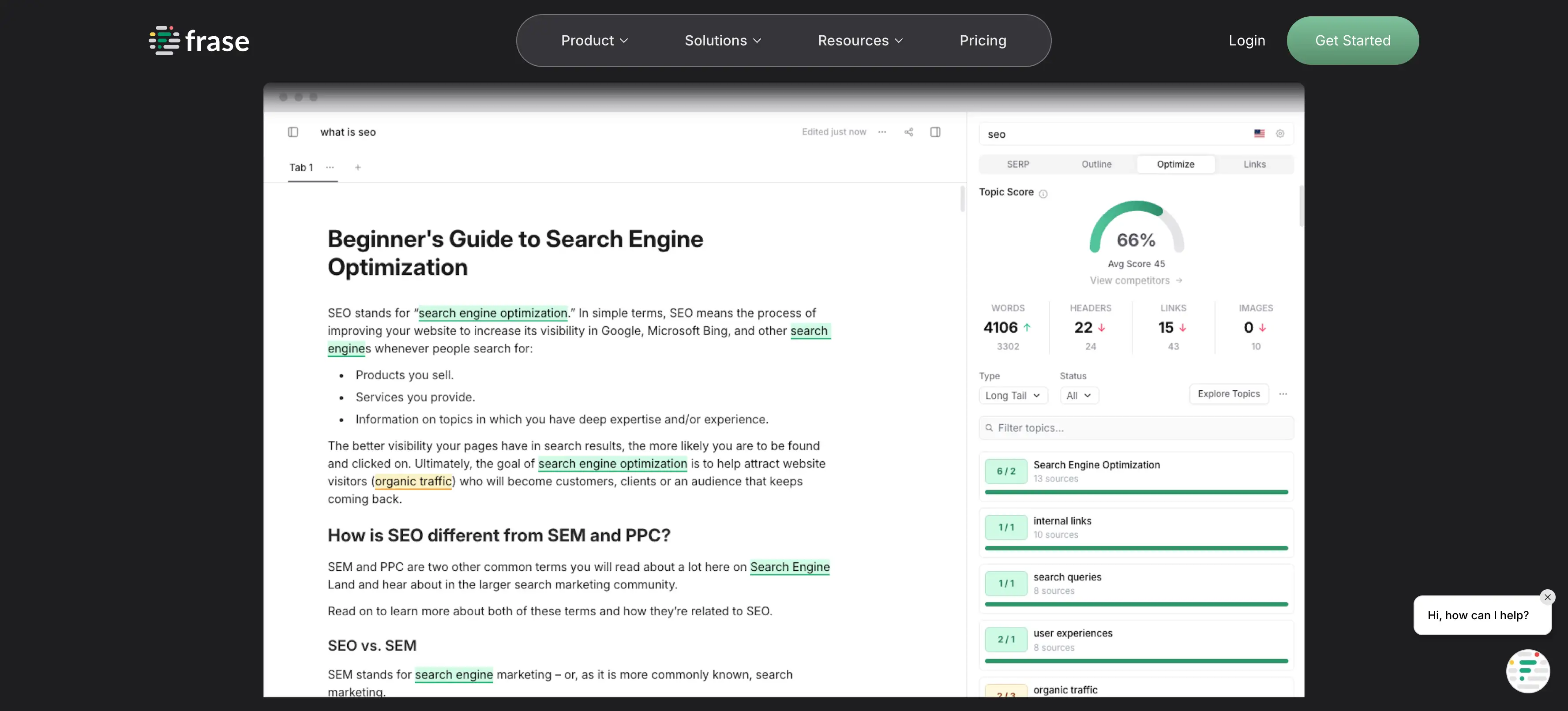 frase io seo focused content generator