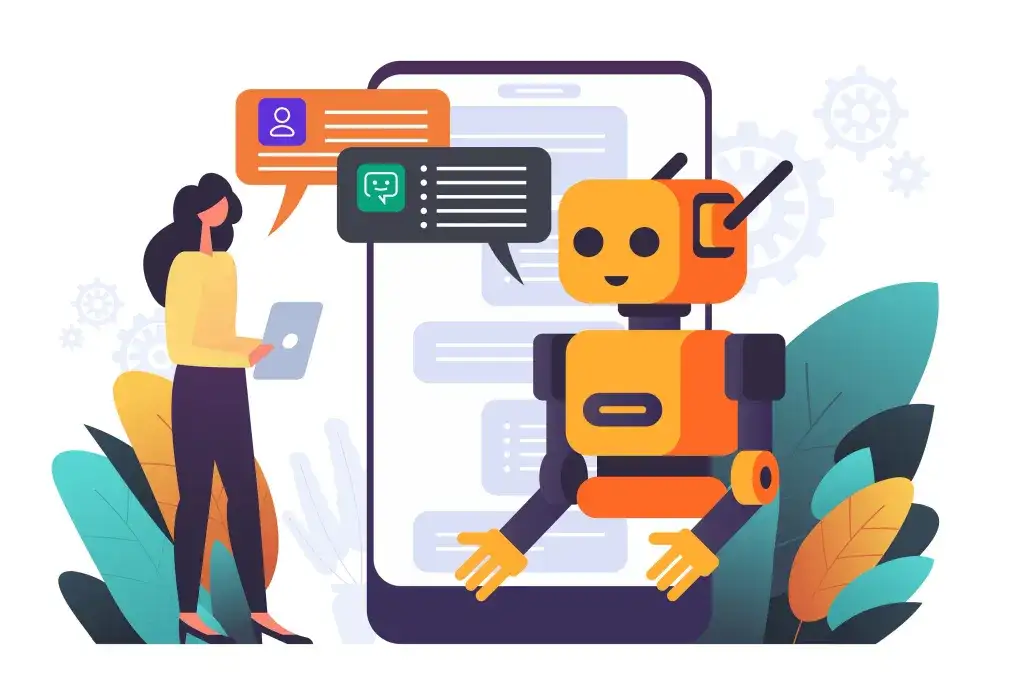 An AI chatbot providing 24/7 customer service on a small business website. An AI chatbot providing 24/7 customer service on a small business website.