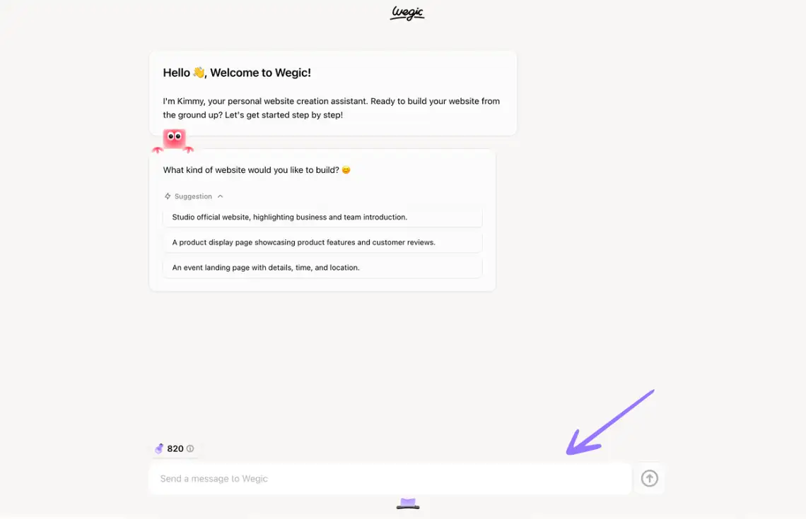 Wegic AI assistant welcomes and chatbox. Wegic AI assistant welcomes and chatbox.