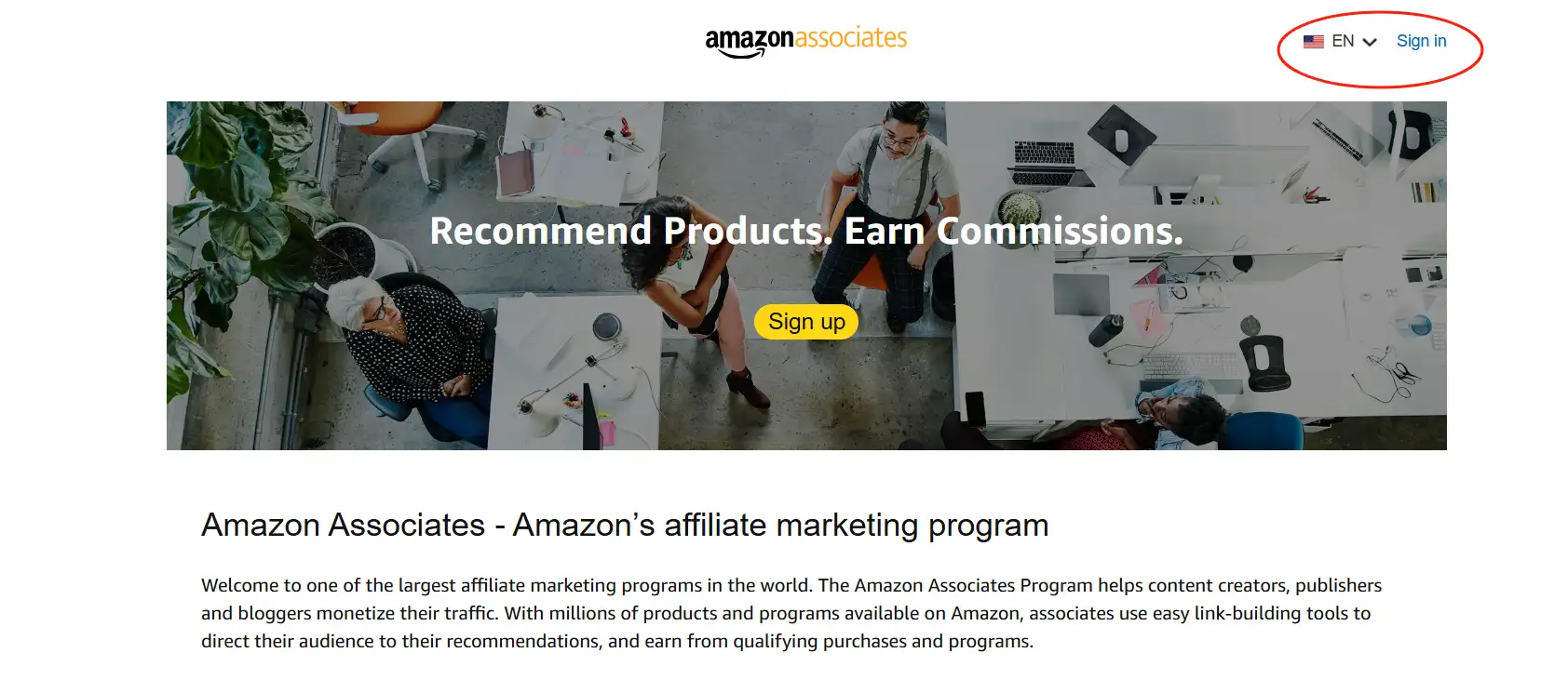 create an amazon affiliate account