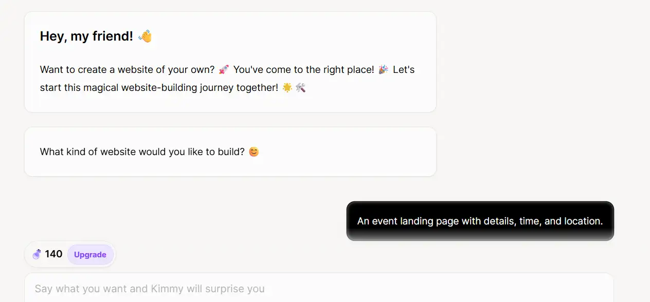 wegic website building process