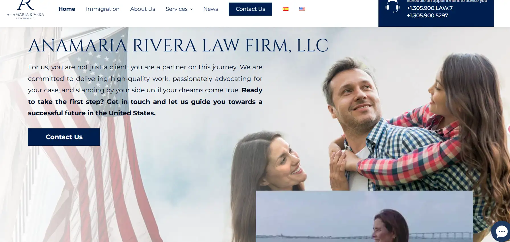 The Law Office of Ana Rivera homepage