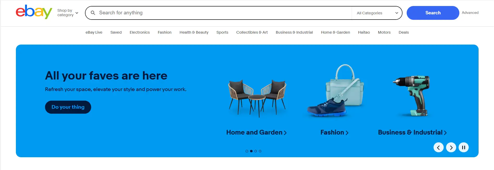 eBay Classifieds homepage
