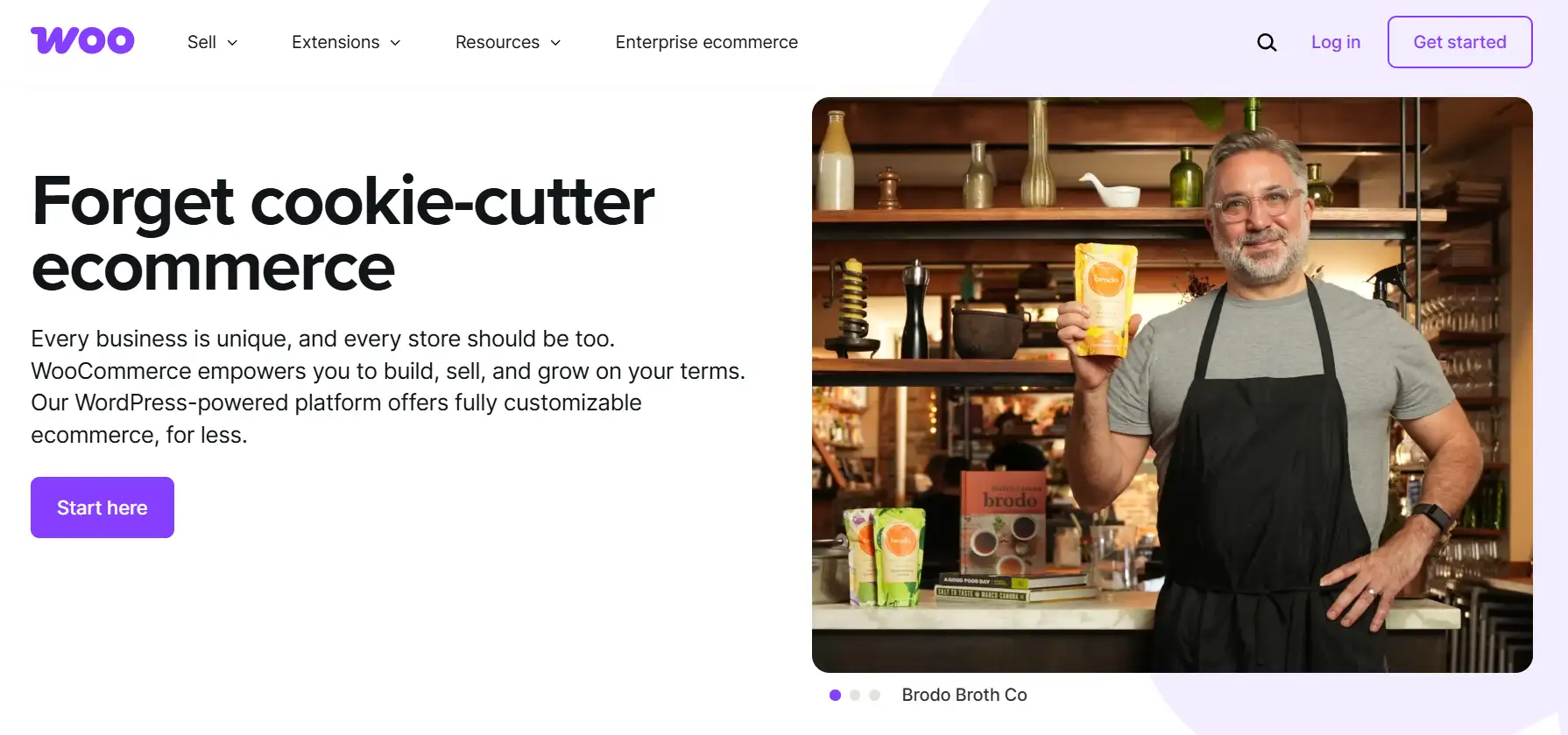WooCommerce's homepage WooCommerce's homepage