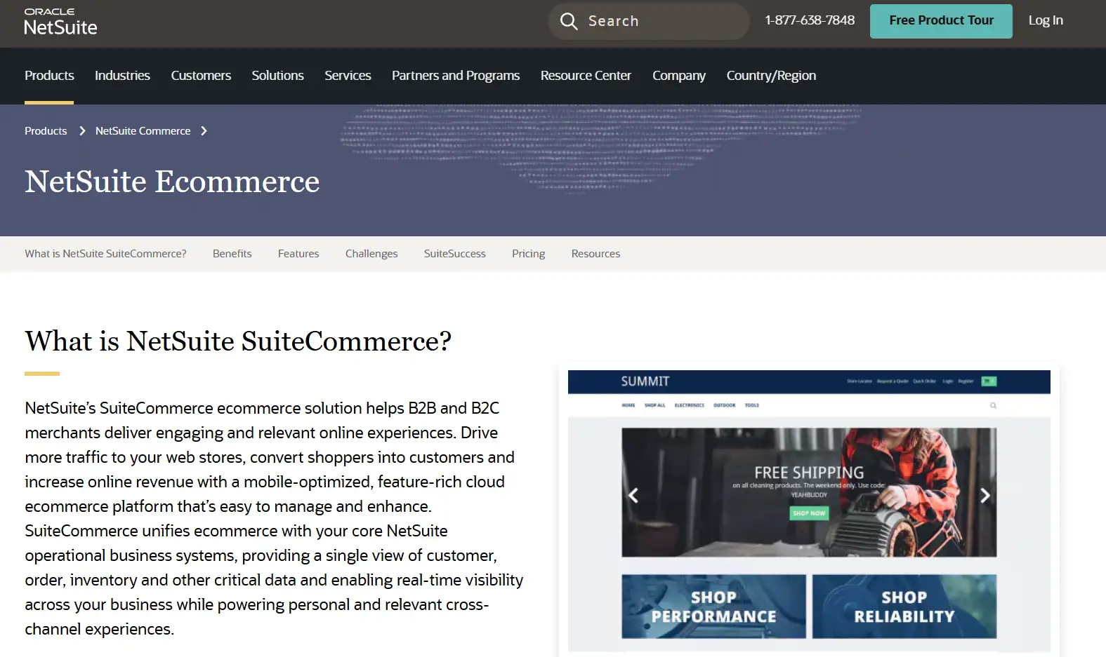 Netsuite SuiteCommerce's homepage Netsuite SuiteCommerce's homepage