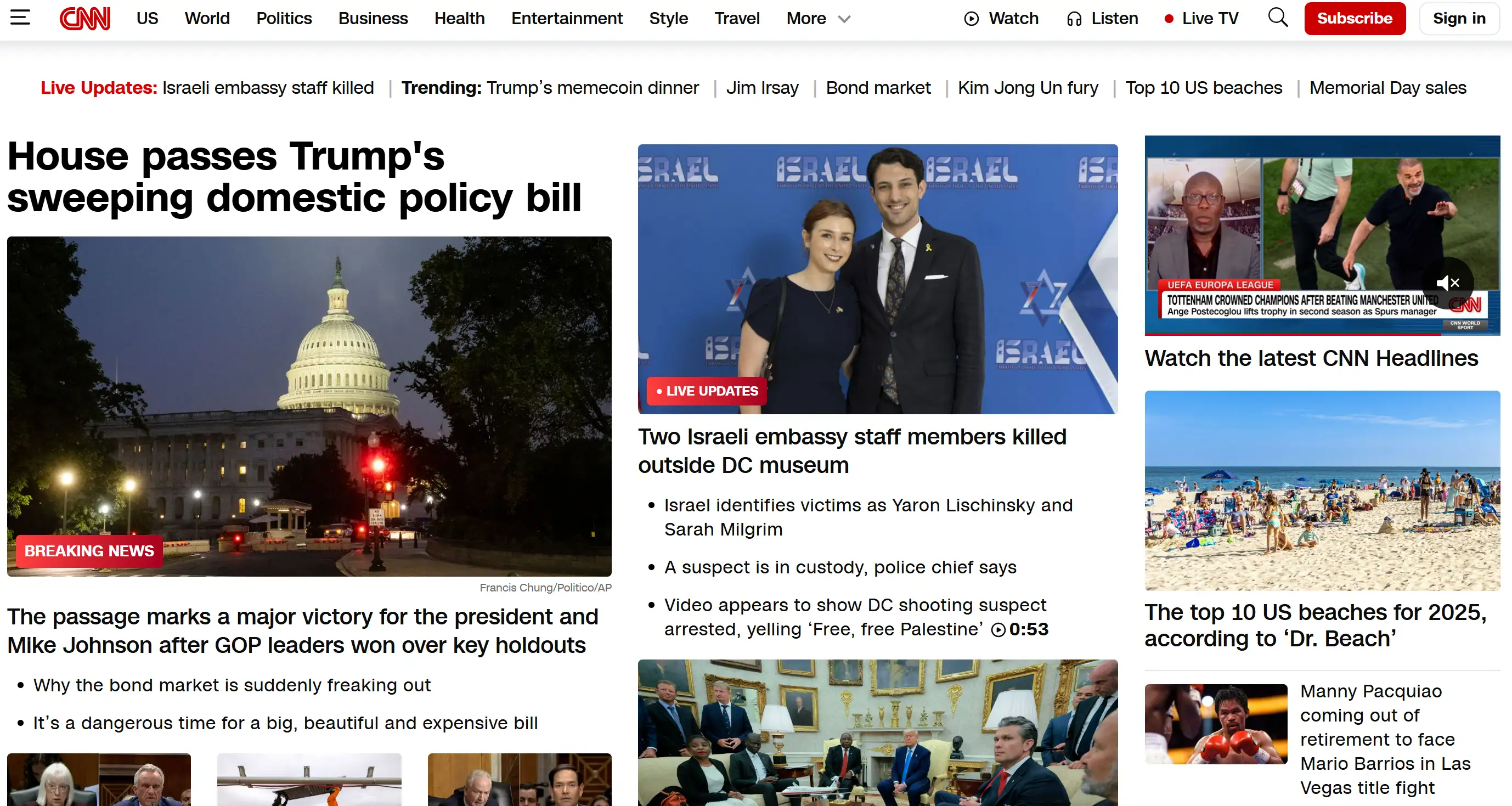 CNN's homepage design