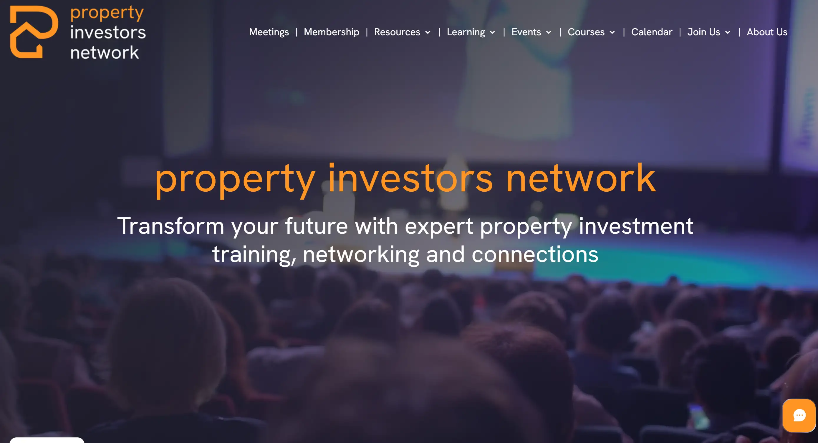 The Property Investors Network's homepage design