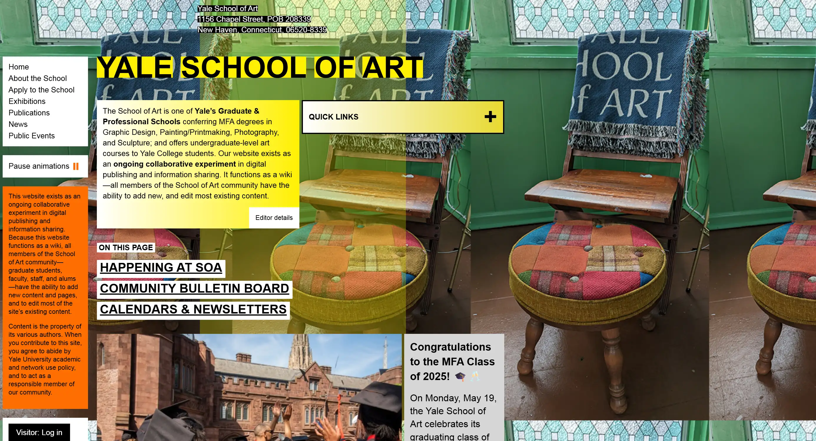 Yale School Of Art's homepage