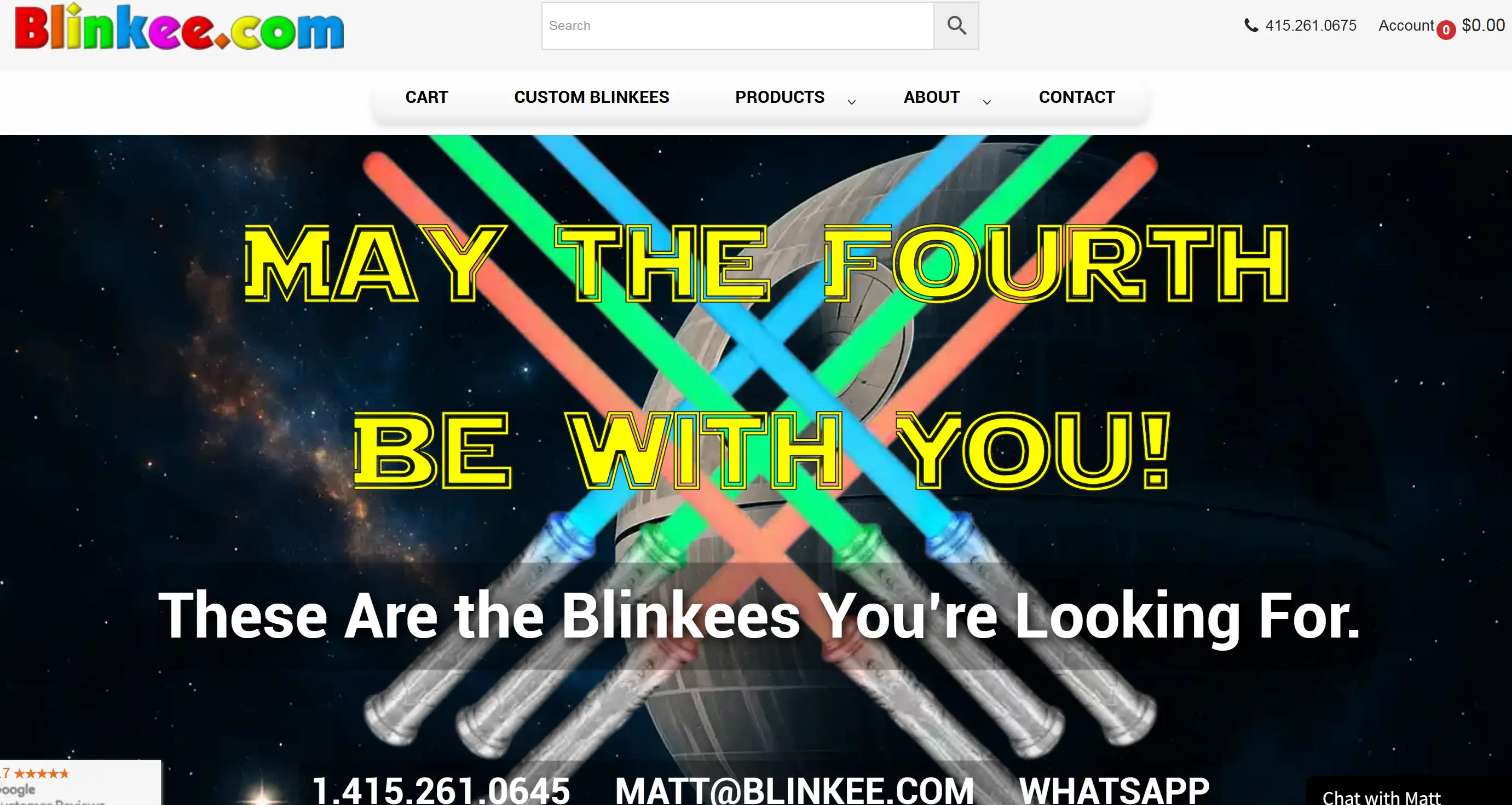Blinkee's homepage website design
