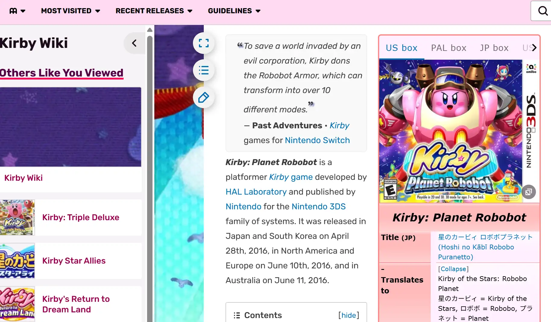 Kirby: Planet Robobot introduction