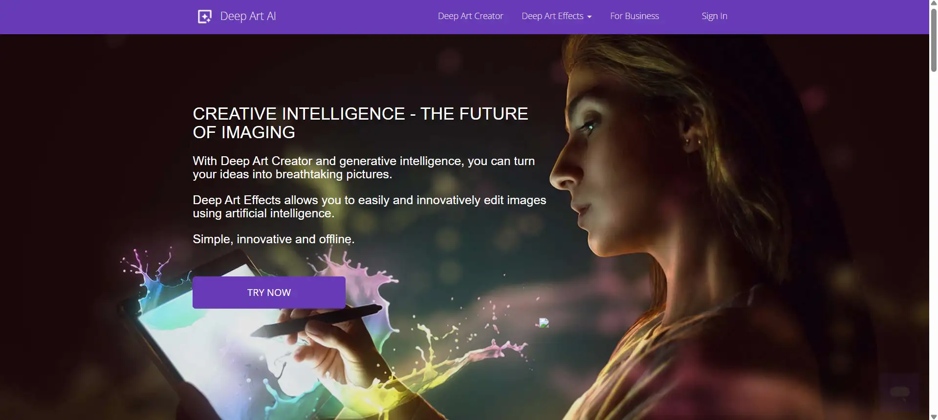 deep art ai homepage