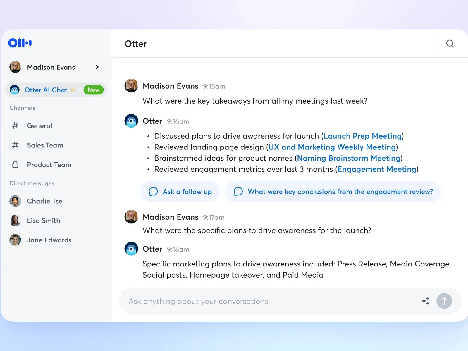 Otter.ai's homepage