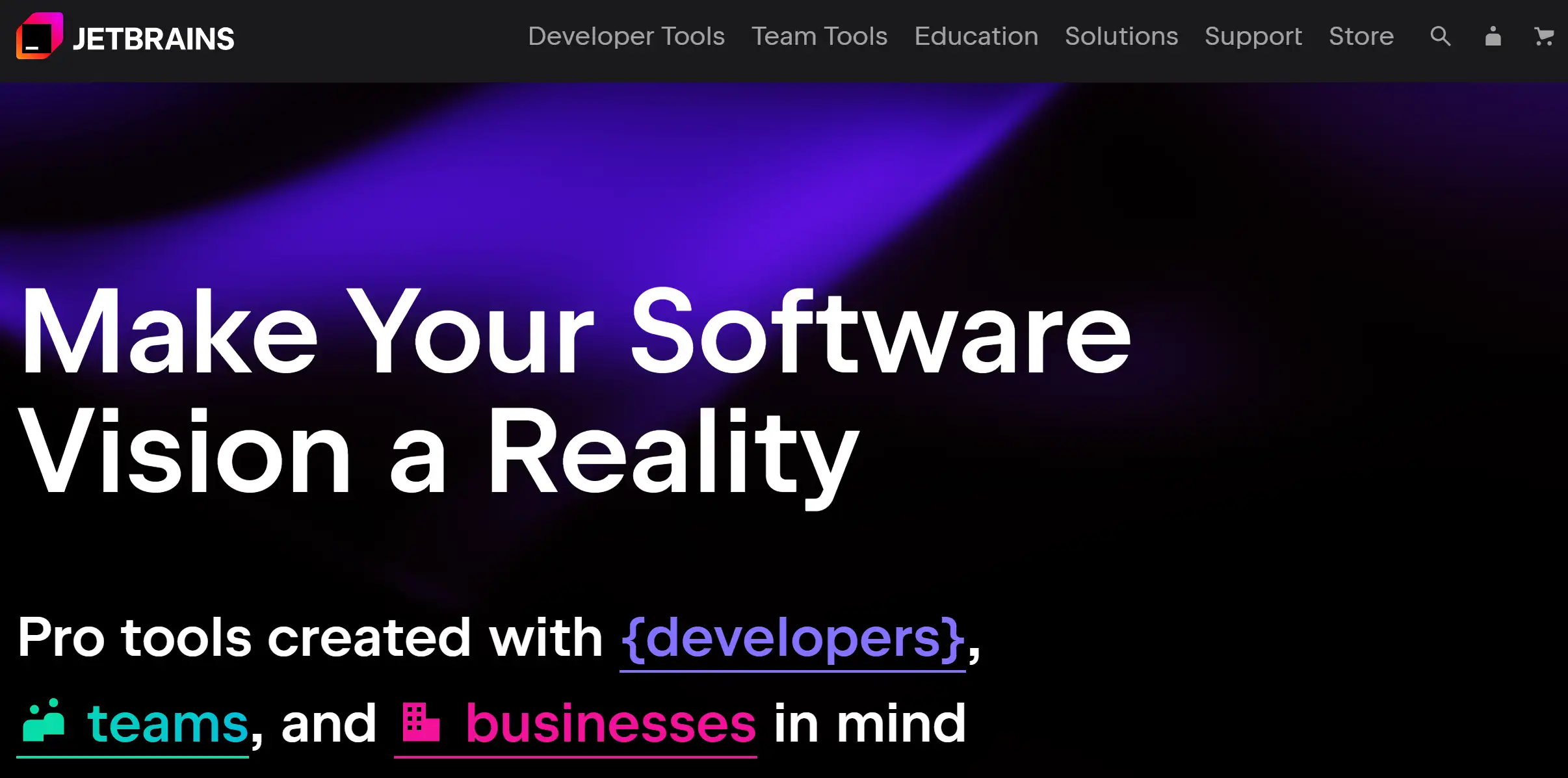 JetBrains's homepage