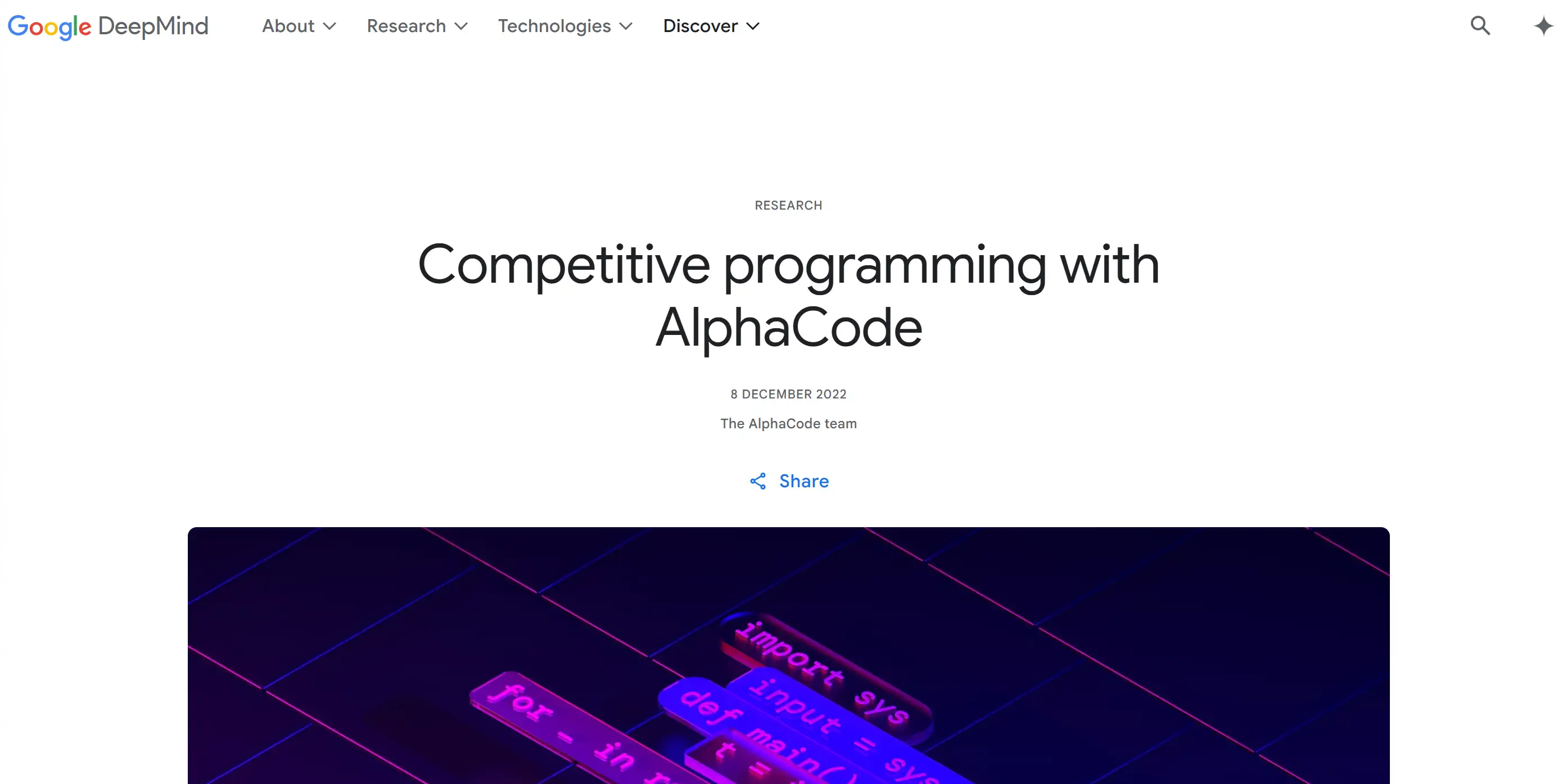 AlphaCode's homepage