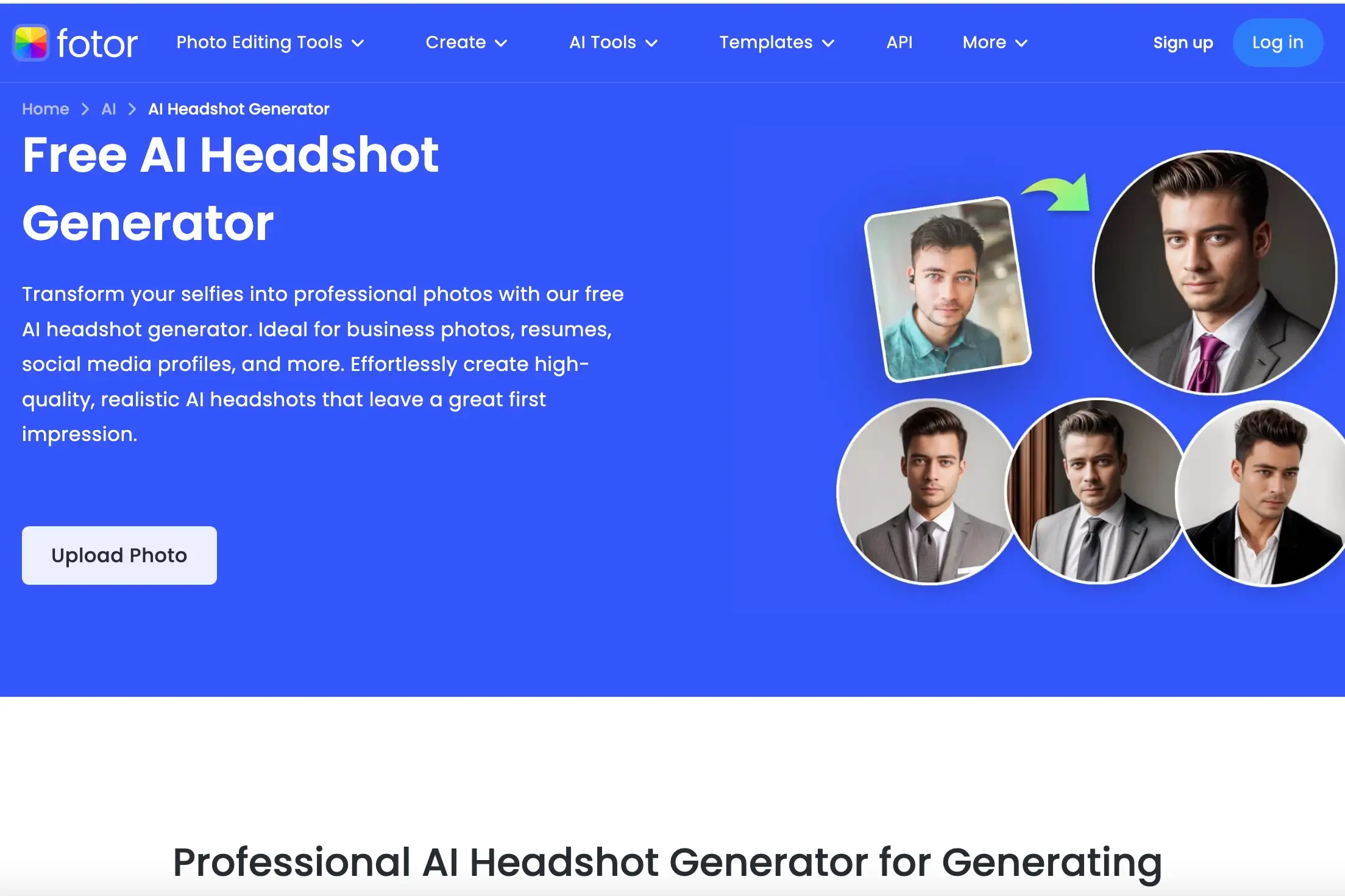 Fotor AI Headshot Generator