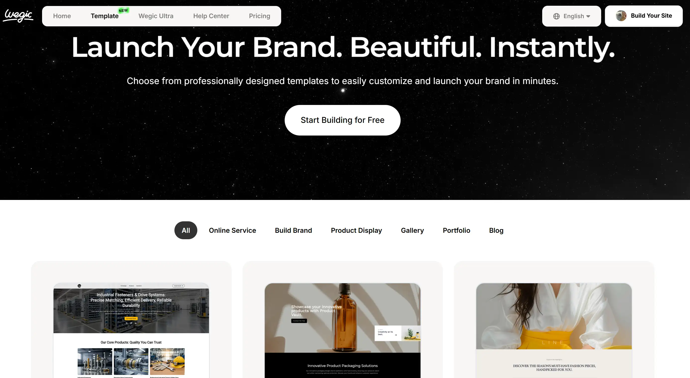 Website design templates on Wegic Website design templates on Wegic