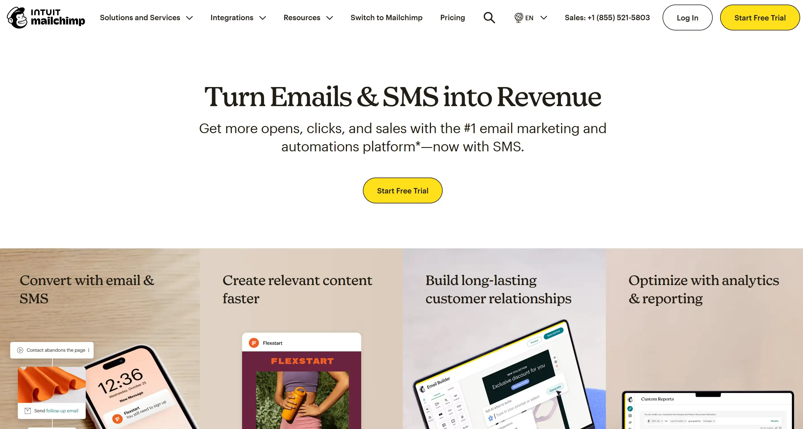 Homepage of Mailchimp Homepage of Mailchimp